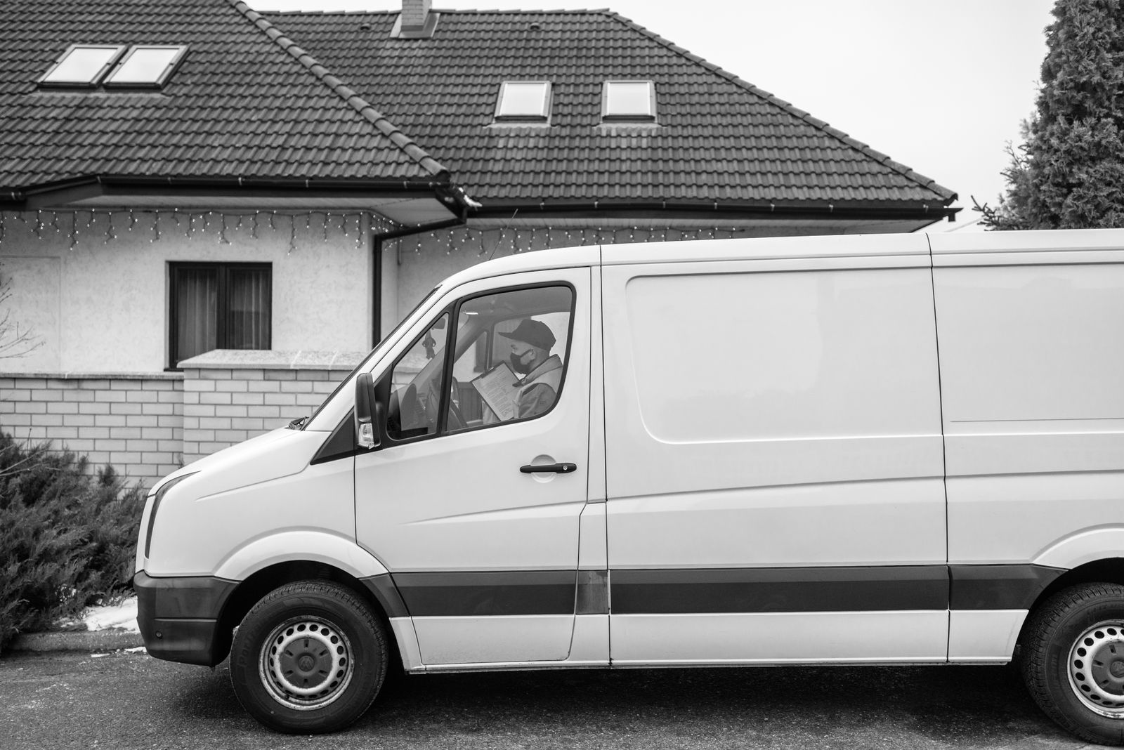 Crystal Coast crew vehicle outside a client property